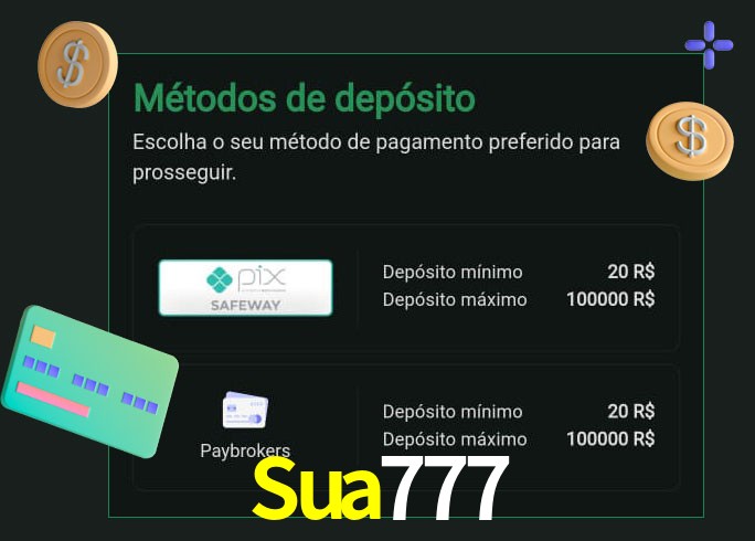 O cassino Sua777 oferece uma grande variedade de métodos de pagamento